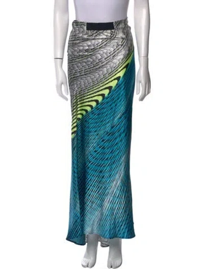 Pre-owned Roberto Cavalli Vintage Long Skirt In Blue