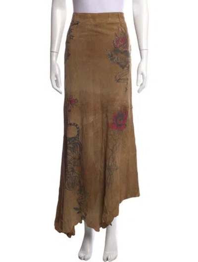 Pre-owned Roberto Cavalli Vintage Long Skirt W/ Tags In Brown
