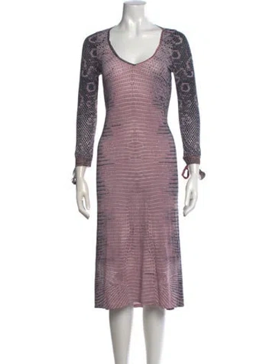Pre-owned Roberto Cavalli Vintage Midi Length Dress In Black/purple