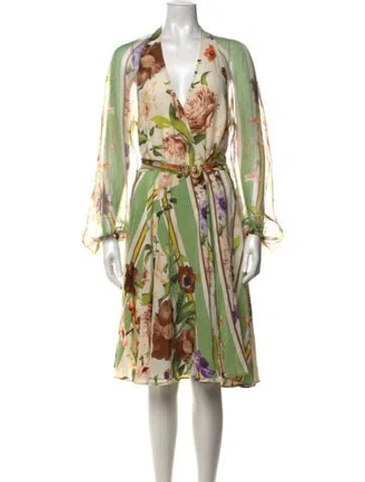 Pre-owned Roberto Cavalli Vintage Midi Length Dress In Green