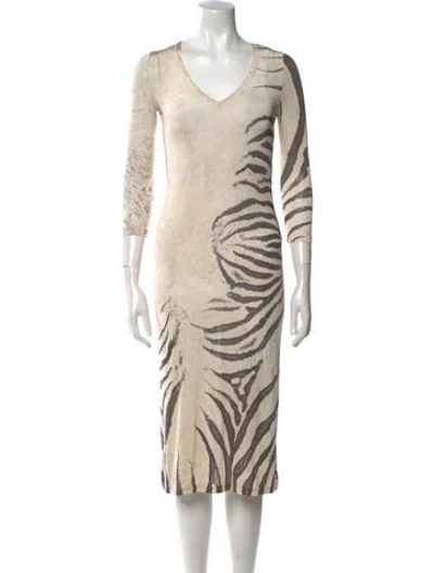 Pre-owned Roberto Cavalli Vintage Midi Length Dress In Neutral