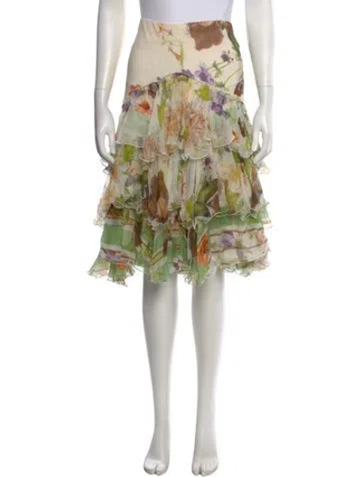 Pre-owned Roberto Cavalli Vintage Midi Length Skirt W/ Tags In Neutral