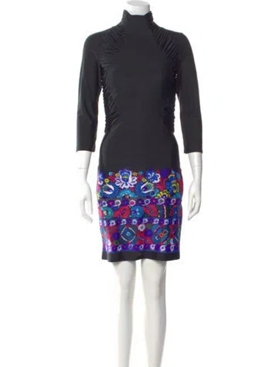 Pre-owned Roberto Cavalli Vintage Mini Dress In Black