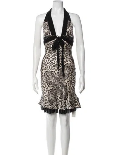 Pre-owned Roberto Cavalli Vintage Mini Dress In Black