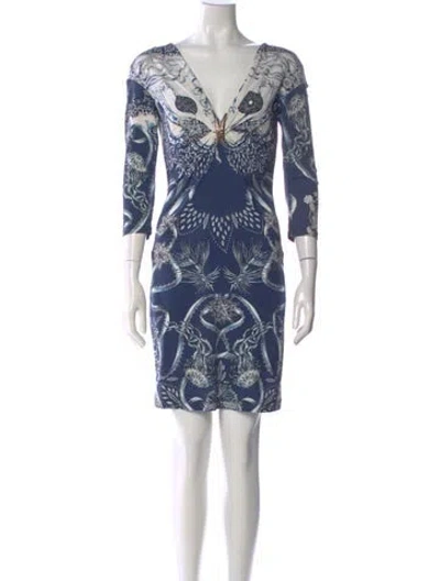 Pre-owned Roberto Cavalli Vintage Mini Dress In Multi