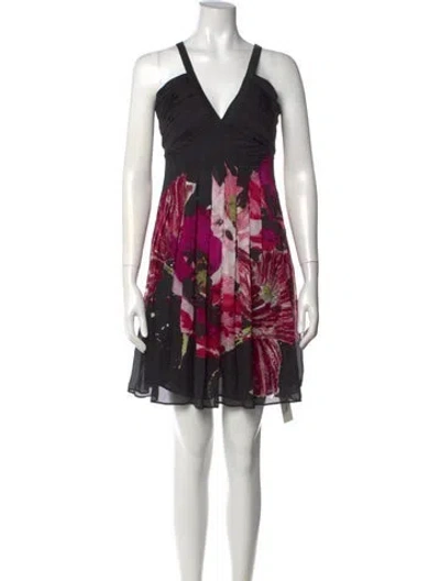 Pre-owned Roberto Cavalli Vintage Mini Dress In Multi