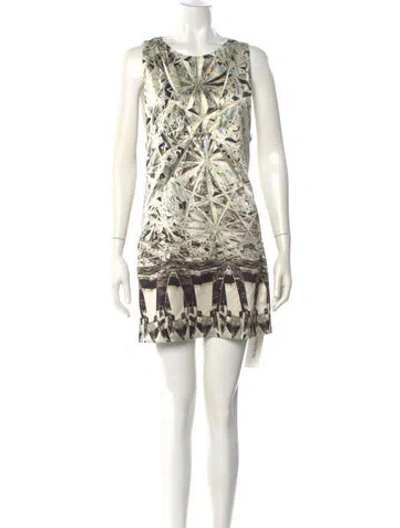 Pre-owned Roberto Cavalli Vintage Mini Dress In Neutral
