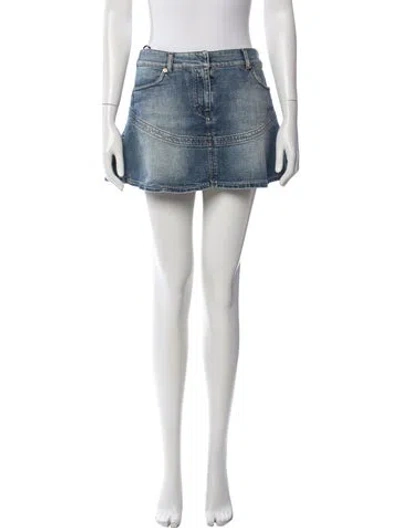 Pre-owned Roberto Cavalli Vintage Mini Skirt In Blue