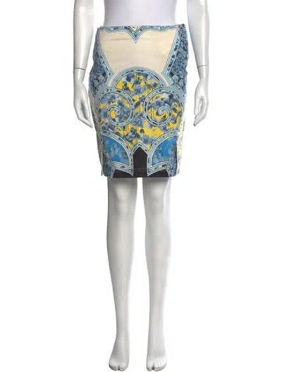 Pre-owned Roberto Cavalli Vintage Mini Skirt In Blue