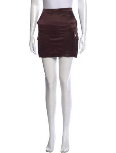 Pre-owned Roberto Cavalli Vintage Mini Skirt In Brown