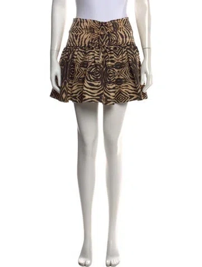 Pre-owned Roberto Cavalli Vintage Mini Skirt In Brown