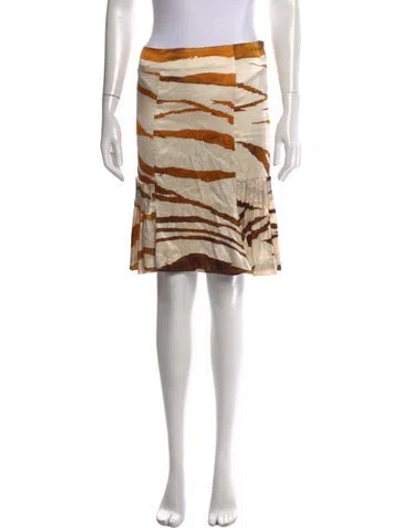 Pre-owned Roberto Cavalli Vintage Mini Skirt In Brown/neutrals