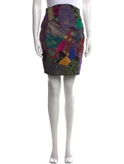 Pre-owned Roberto Cavalli Vintage Mini Skirt In Multi
