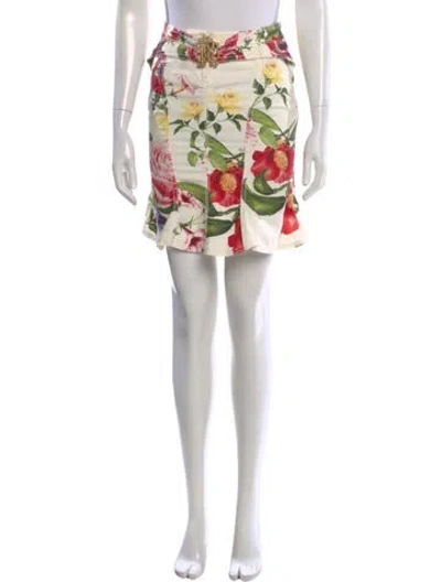 Pre-owned Roberto Cavalli Vintage Mini Skirt In Multi