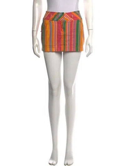Pre-owned Roberto Cavalli Vintage Mini Skirt In Multi