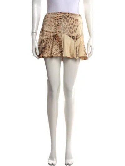 Pre-owned Roberto Cavalli Vintage Mini Skirt In Neutrals