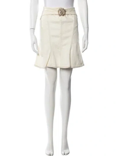 Pre-owned Roberto Cavalli Vintage Mini Skirt In Neutrals