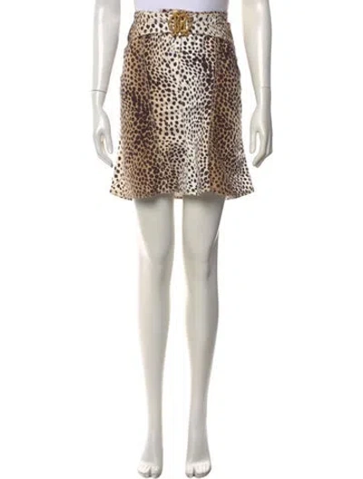 Pre-owned Roberto Cavalli Vintage Mini Skirt In Neutrals