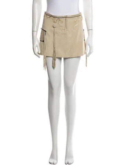 Pre-owned Roberto Cavalli Vintage Mini Skirt In Neutrals