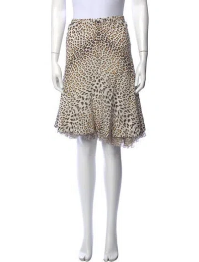 Pre-owned Roberto Cavalli Vintage Mini Skirt In Neutrals