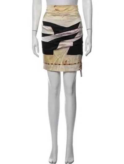 Pre-owned Roberto Cavalli Vintage Mini Skirt In Neutrals