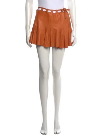 Pre-owned Roberto Cavalli Vintage Mini Skirt In Orange