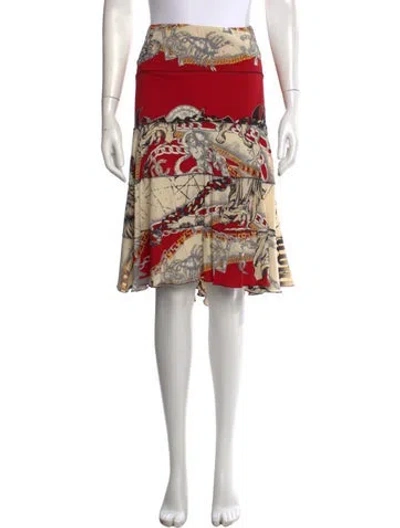 Pre-owned Roberto Cavalli Vintage Mini Skirt In Red