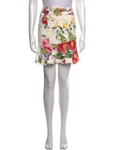 Pre-owned Roberto Cavalli Vintage Mini Skirt In White