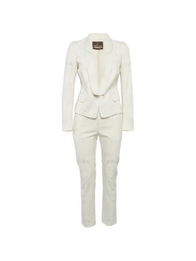 Pre-owned Roberto Cavalli Vintage Paisley Embroidered Suit In Neutral