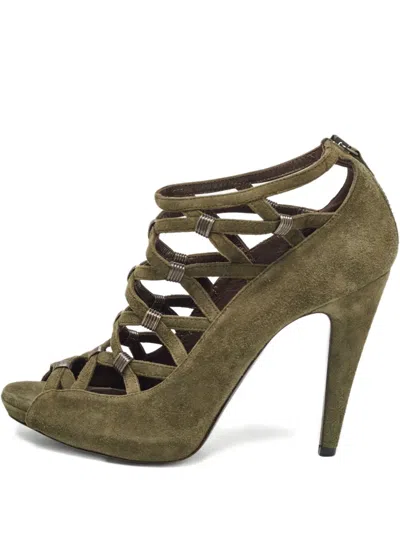 Pre-owned Roberto Cavalli Vintage  100mm Caged Sandals