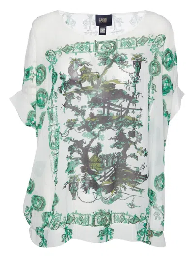 Pre-owned Roberto Cavalli Vintage  Graphic-print Blouse