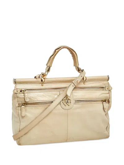 Pre-owned Roberto Cavalli Vintage  Leather Tote Bag In Neutral