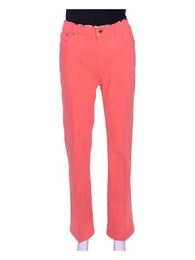 Pre-owned Roberto Cavalli Vintage  Logo-plaque Five-pocket Trousers In Pink