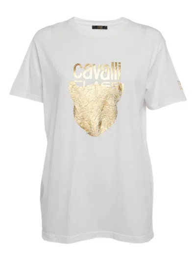 Pre-owned Roberto Cavalli Vintage  Logo-print T-shirt In White