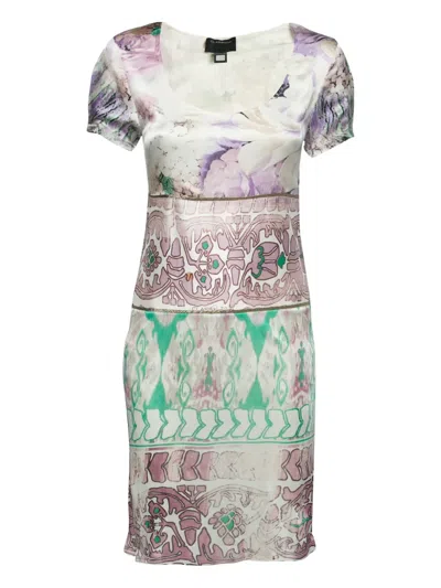 Pre-owned Roberto Cavalli Vintage  Mix-print Midi Dress
