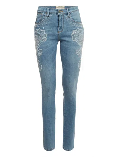 Pre-owned Roberto Cavalli Vintage  Paisley-embroidered Jeans