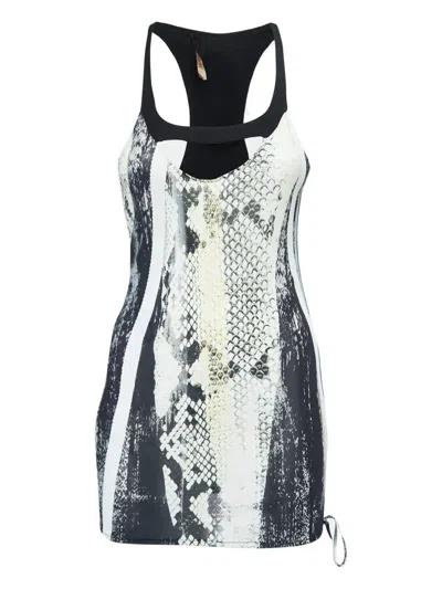 Pre-owned Roberto Cavalli Vintage  Snakeskin-print Top In White