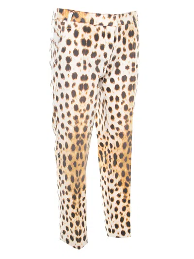 Pre-owned Roberto Cavalli Vintage  Leopard-print Trousers In Neutral