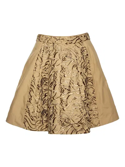 Pre-owned Roberto Cavalli Vintage  Pleated Skirt In Neutral