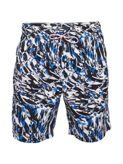 Pre-owned Roberto Cavalli Vintage Printed Swim Shorts In White
