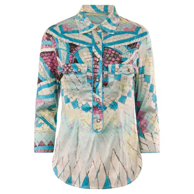 Pre-owned Roberto Cavalli Vintage  S/s 2004 Print Shirt In Gray