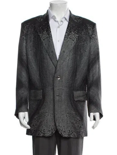 Pre-owned Roberto Cavalli Vintage Silk Blazer In Gray
