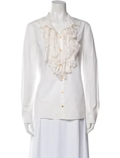 Pre-owned Roberto Cavalli Vintage Silk Blouse In Gray