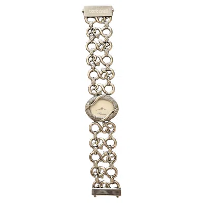 Pre-owned Roberto Cavalli Vintage Silver Stainless Steel Snake Wristwatch, Italy In Multi