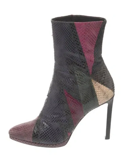 Pre-owned Roberto Cavalli Vintage Snakeskin Boots In Multicolor