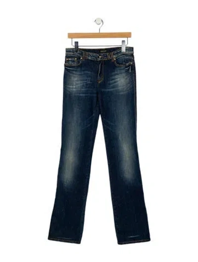 Pre-owned Roberto Cavalli Vintage Straight Leg Jeans In Blue
