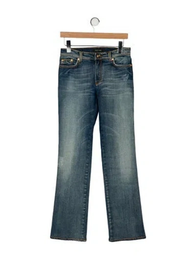 Pre-owned Roberto Cavalli Vintage Straight Leg Jeans In Blue