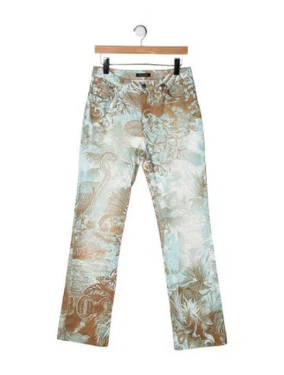 Pre-owned Roberto Cavalli Vintage Straight Leg Jeans In Blue/brown