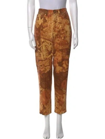 Pre-owned Roberto Cavalli Vintage Straight Leg Jeans In Brown