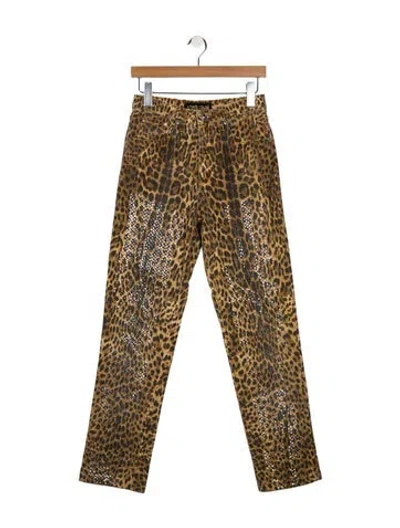 Pre-owned Roberto Cavalli Vintage Straight Leg Jeans In Brown